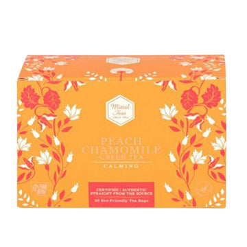 Mittal Teas Peach Chamomile Green Tea - Eco Friendly Bags - Distacart