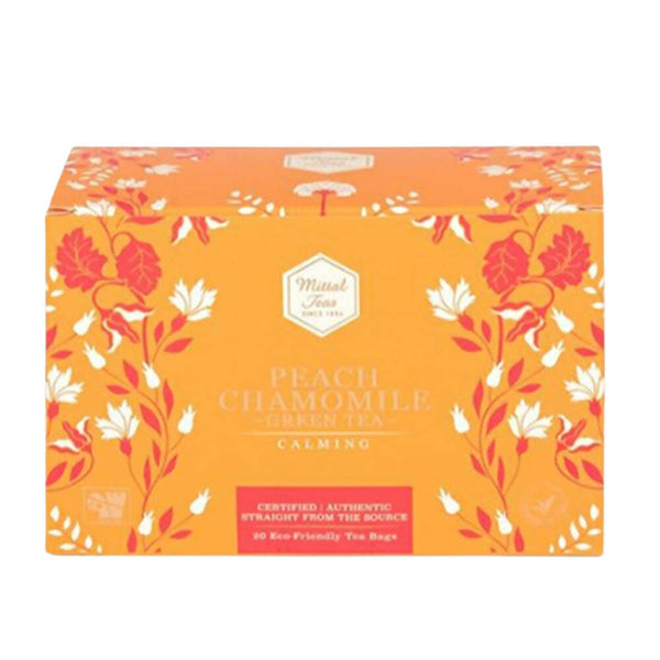 Mittal Teas Peach Chamomile Green Tea - Eco Friendly Bags - Distacart