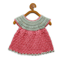 Thumbnail for Chutput Kids Pink Coloured Mermaid Design Solid Wool Frock - Distacart