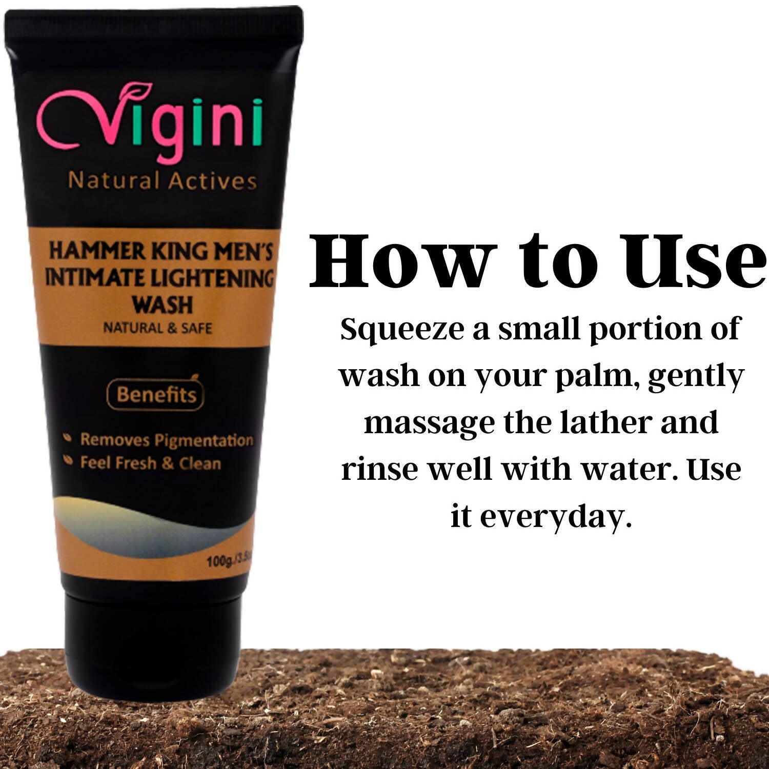 Vigini Natural Hammer King Men's Intimate Lightening Wash for Men - Distacart