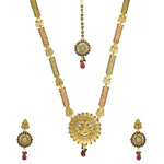 Thumbnail for Gold-Plated Alloy Long Laxmi Pendant Necklace Set - The Pari - Distacart