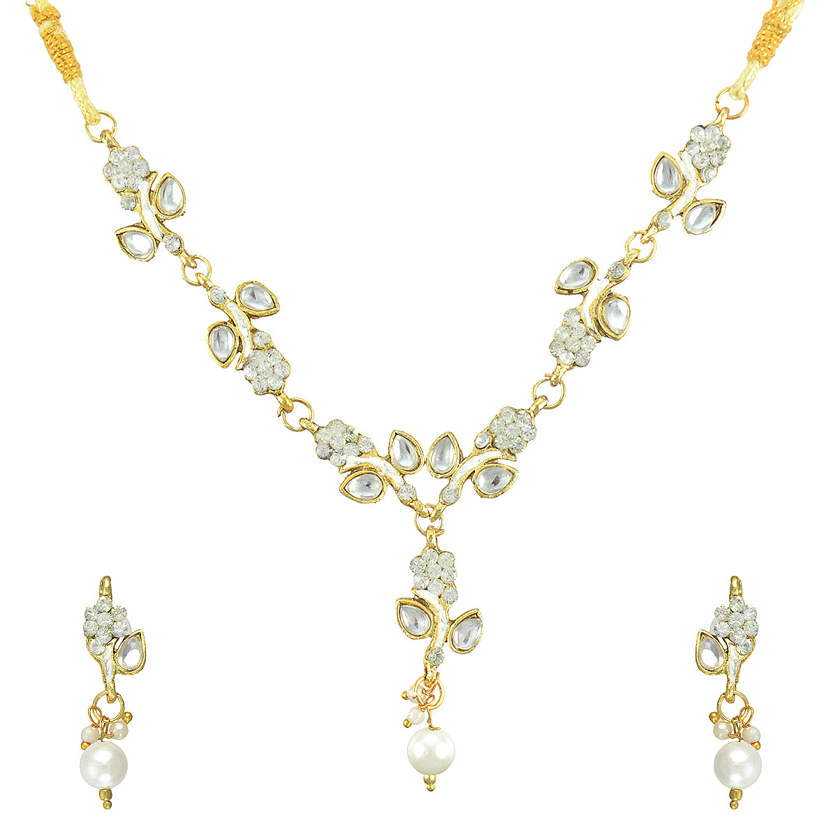 Gold-Plated Alloy Simple And Stylish Necklace Set - The Pari - Distacart
