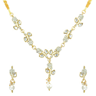 Gold-Plated Alloy Simple And Stylish Necklace Set - The Pari - Distacart