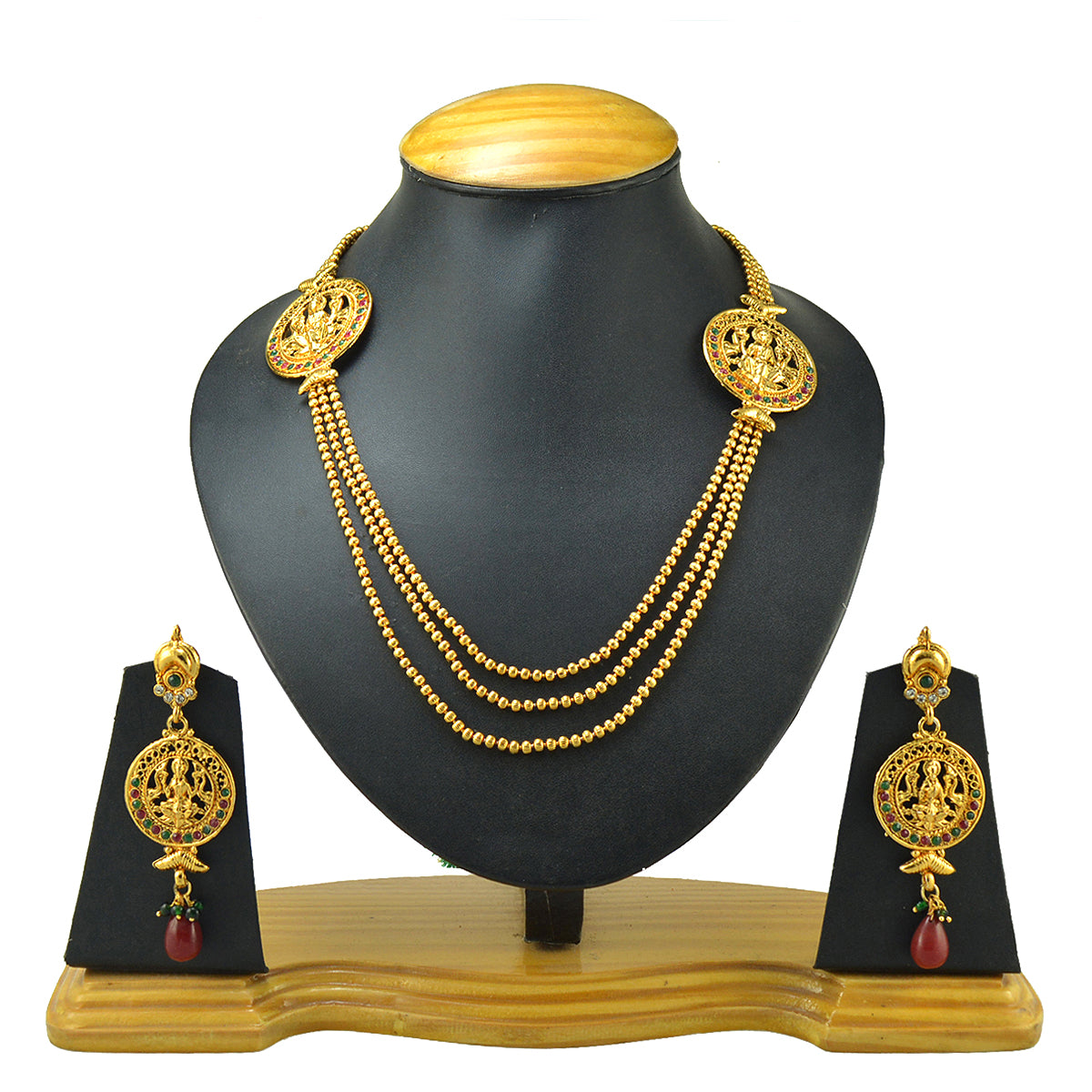Gold-Plated Alloy Long Layered Goddess Necklace - The Pari - Distacart