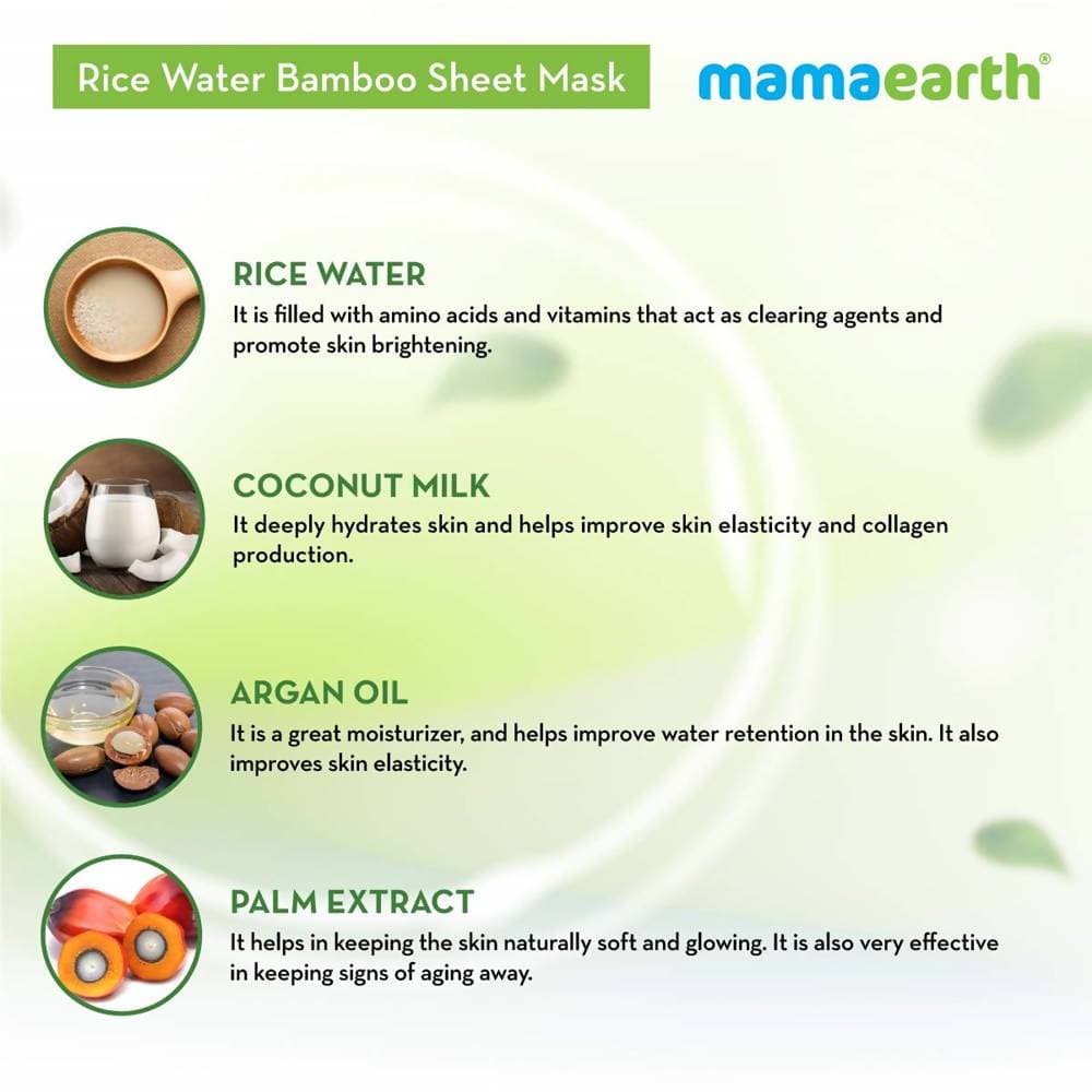 Mamaearth Rice Water Bamboo Sheet Mask