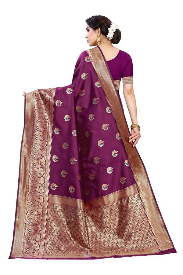 Vamika Banarasi Jacquard Weaving Purple Saree (Siri Purple)