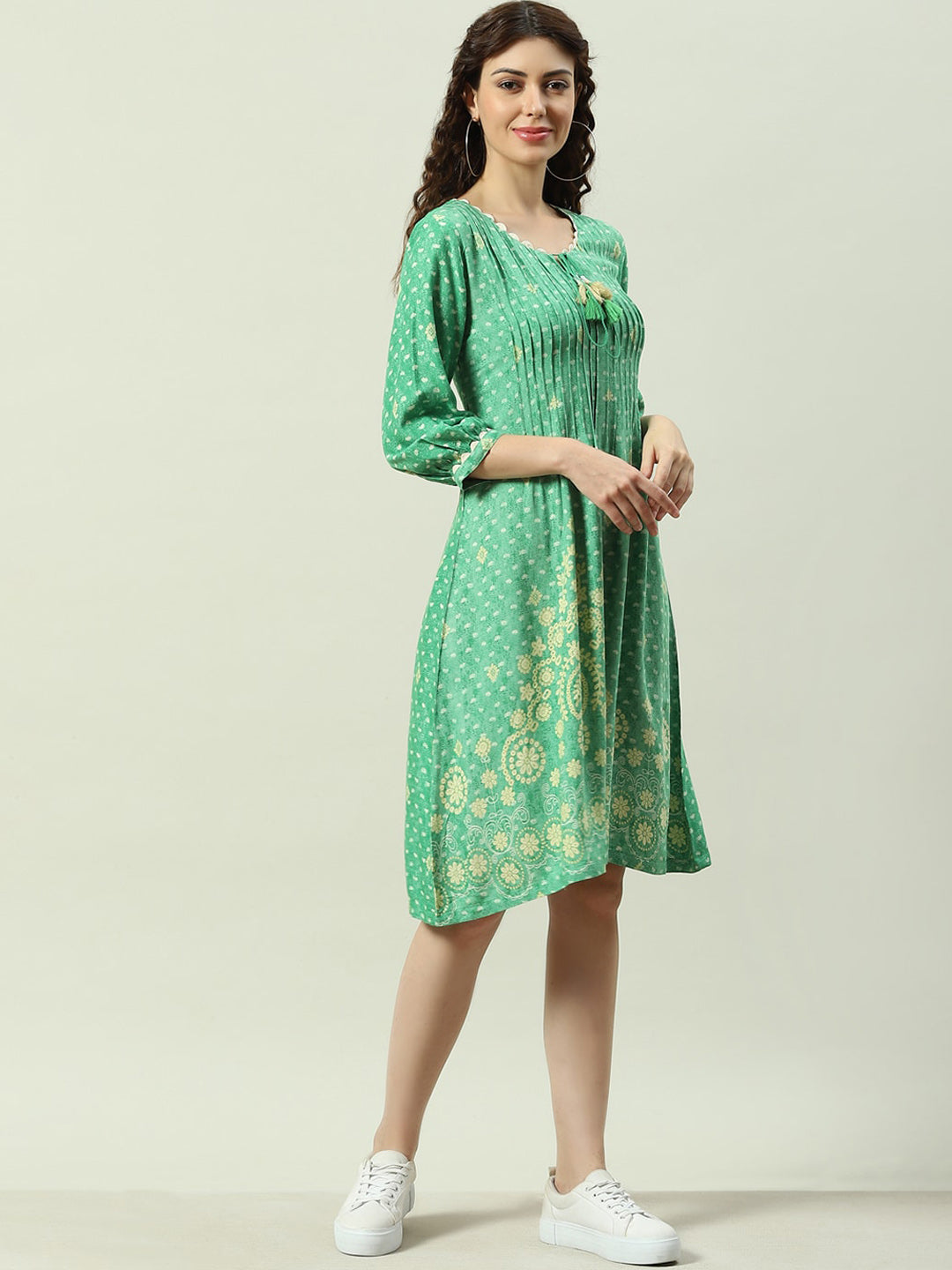 Biba Floral Printed A-Line Kurta - Distacart