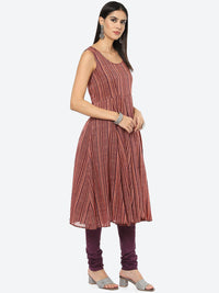 Thumbnail for Biba Women Plus size Maroon Floral Printed Layered Kurta with Churidar & Dupatta - Distacart