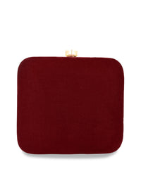 Thumbnail for Anekaant Maroon & Gold-Toned Embellished Embellished Clutch - Distacart