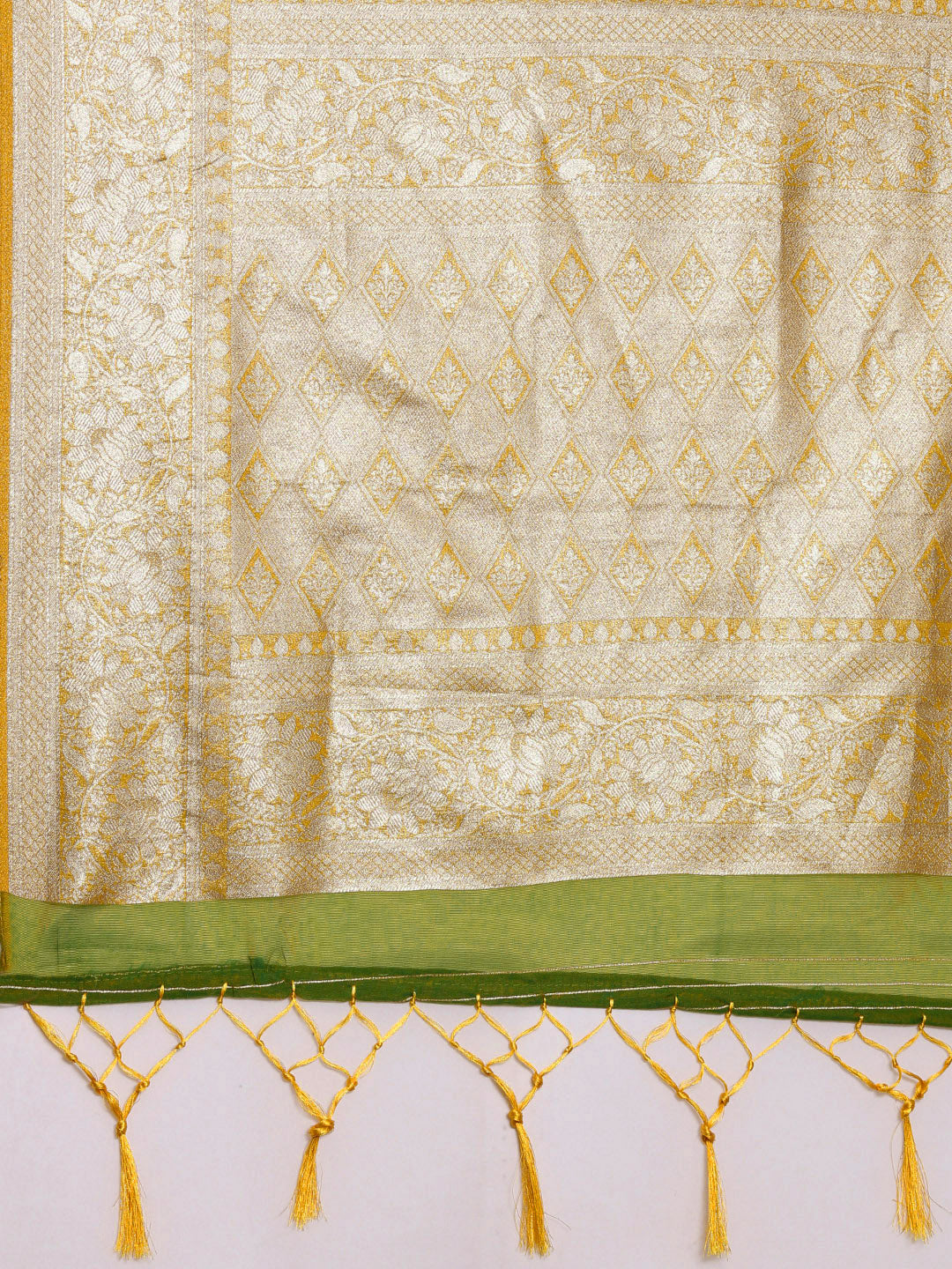 Saree Mall Mustard Ethnic Motifs Zari Organza Banarasi Saree - Distacart