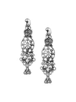 Thumbnail for Cardinal Oxidised Silver-Plated Stone-Studded & Beaded Jewellery Set - Distacart