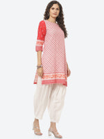 Thumbnail for Biba Women Red Ethnic Motifs Printed Pure Cotton Kurta with Salwar & With Dupatta - Distacart