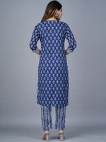 Thumbnail for Kalini Ethnic Motifs Printed Regular Kantha Work Pure Cotton Kurta with Trousers & With - Distacart