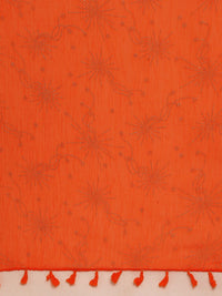 Thumbnail for Souchii Orange & Gold-Toned Solid Dupatta - Distacart