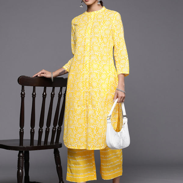 Biba Pure Cotton Printed Straight Kurta With Palazzos - Distacart
