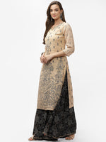 Thumbnail for Biba Women Beige Ethnic Motifs Printed Straight Kurta - Distacart