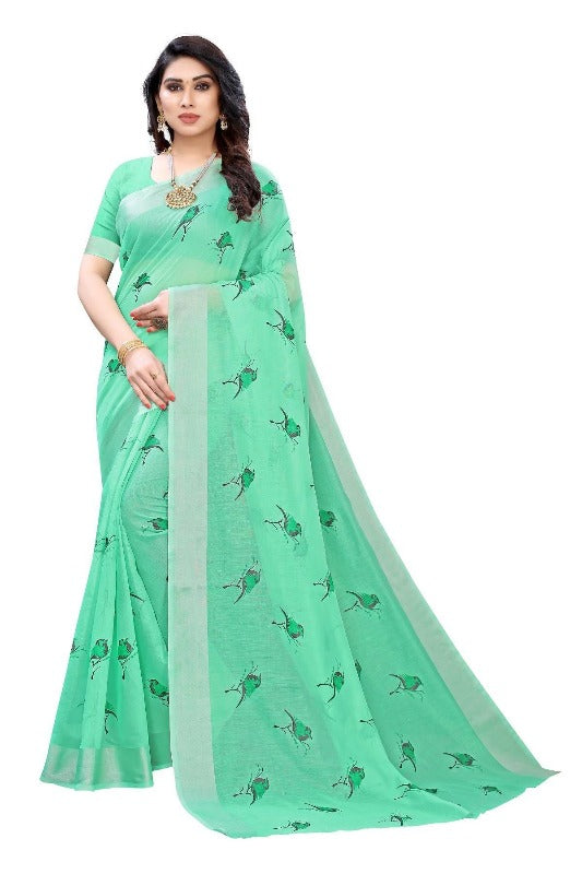Vamika Green Chanderi Designer Saree (SERIN GREEN)