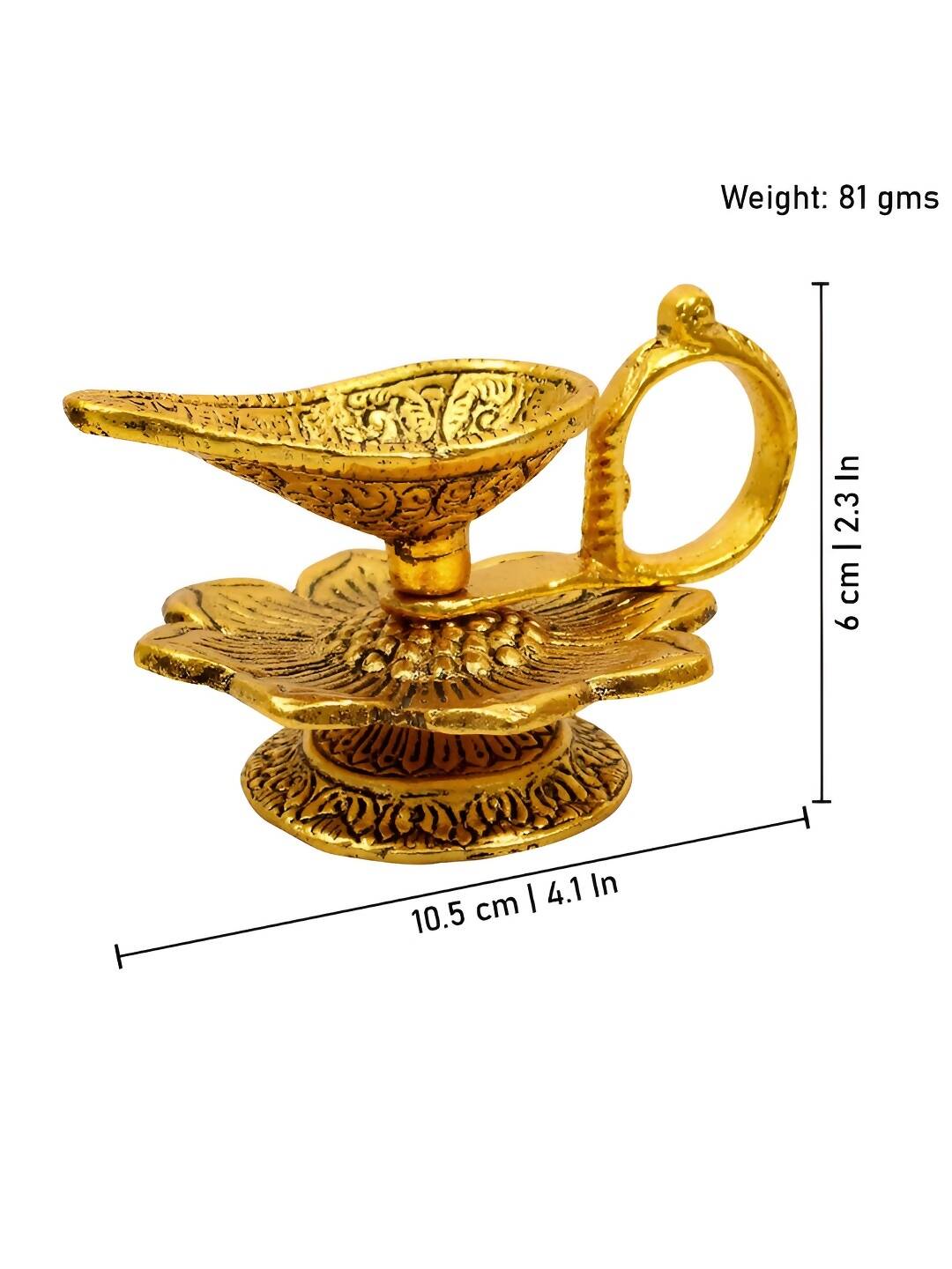 Spillbox Gold-Toned Brass Aishwarya Diya Pooja Essential - Distacart