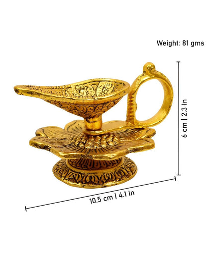 Spillbox Gold-Toned Brass Aishwarya Diya Pooja Essential - Distacart