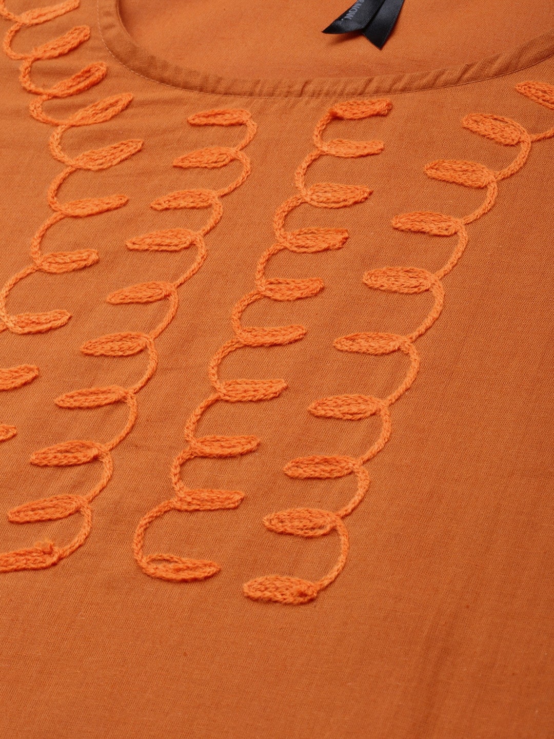 HERE&NOW Women Orange Embroidered Kurta - Distacart