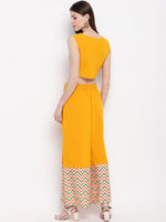 Thumbnail for Janasya Yellow & Pink Solid Top with Kurta & Palazzos - Distacart