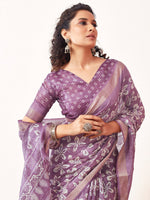 Thumbnail for Kalini Floral Printed Zari Saree - Distacart