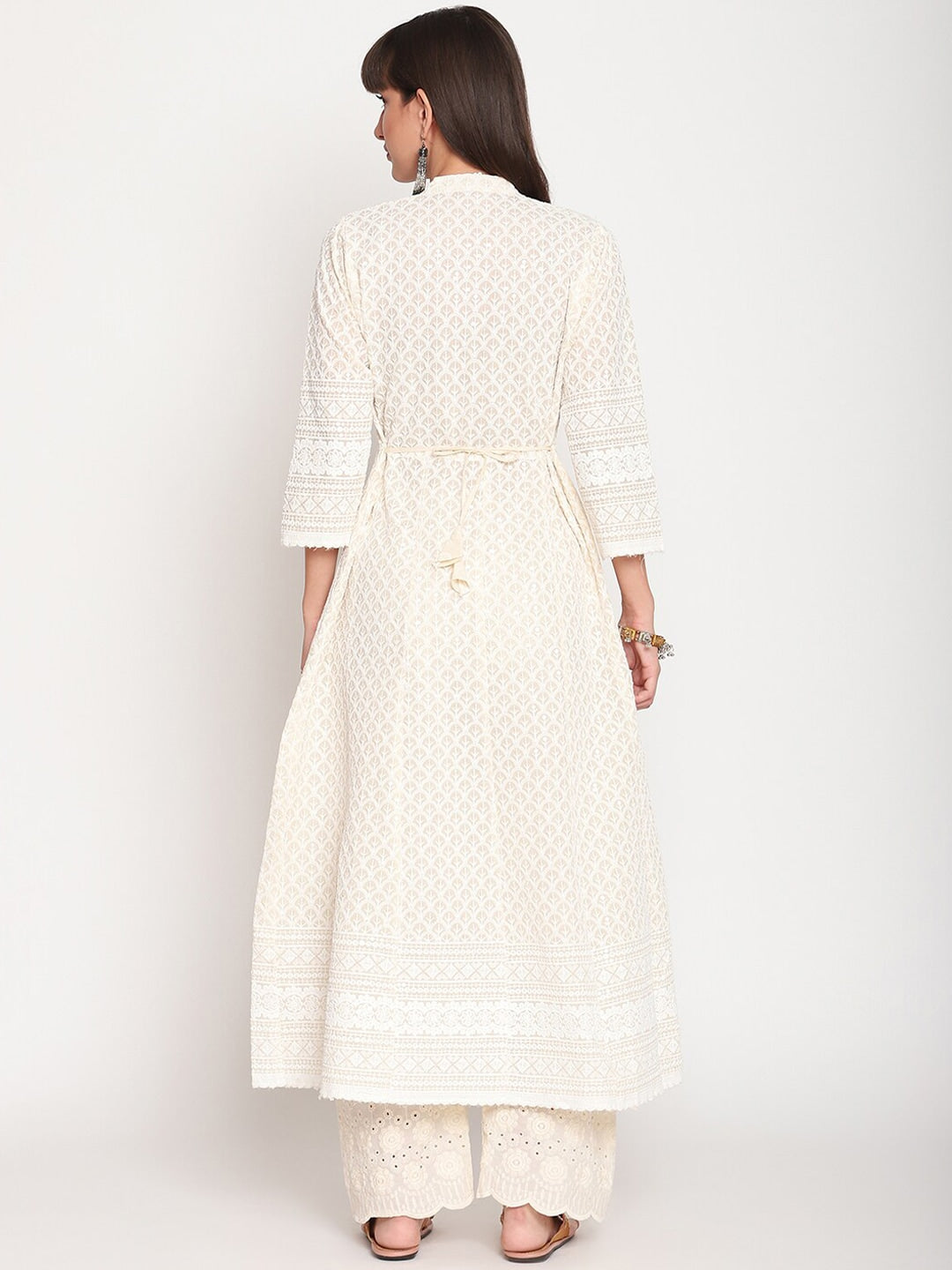 Kalini Women Geometric Embroidered Chikanakari Anarkali Kurta - Distacart