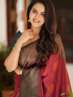 Thumbnail for Kalini Ethnic Motif Zari Silk Blend Kanjeevaram Saree With Blouse Piece - Distacart