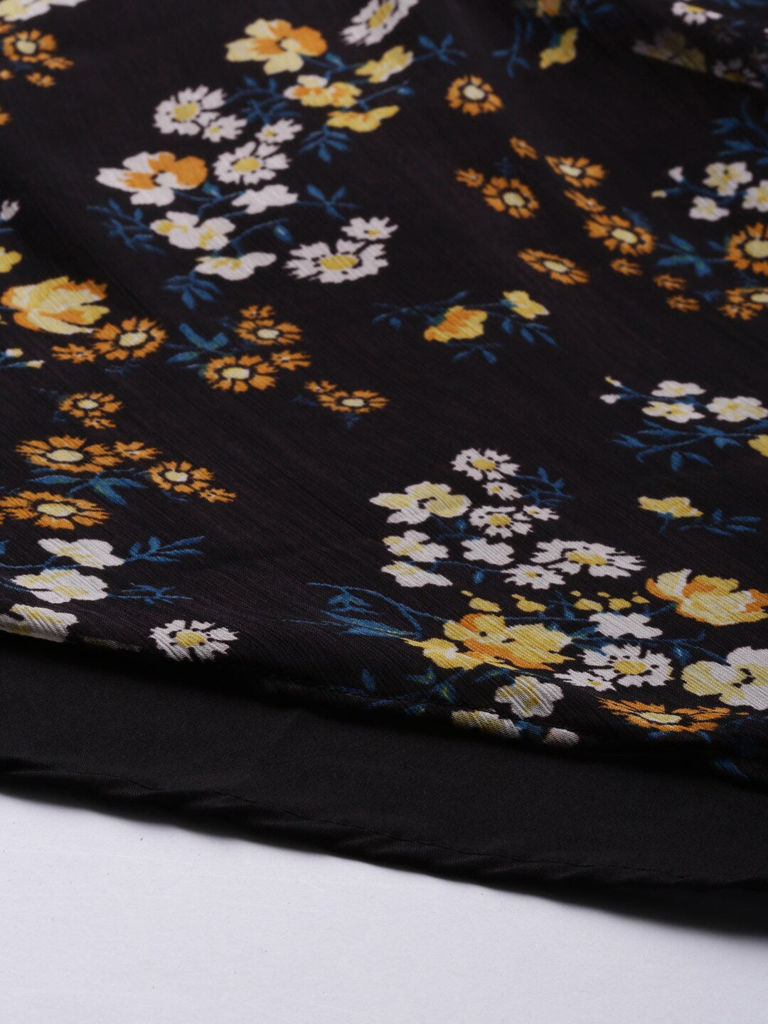 Souchii Women Black Floral Chiffon Maxi Dress - Distacart