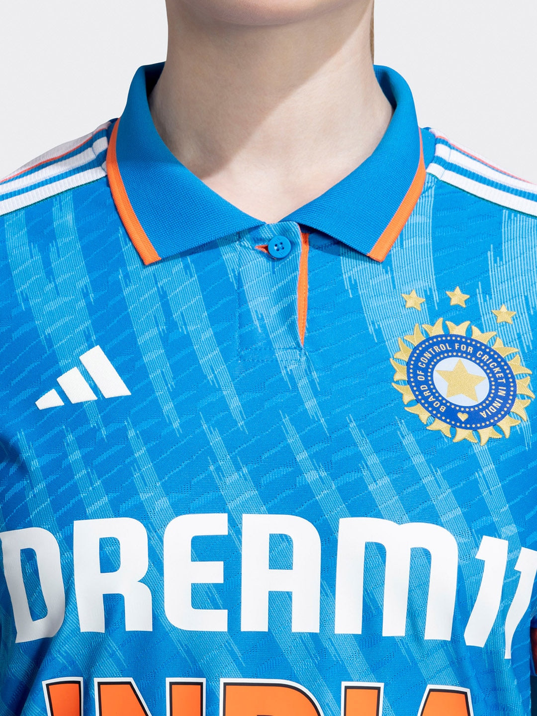 Adidas Typography Printed One Day International Cricket Jersey T-shirt - Distacart