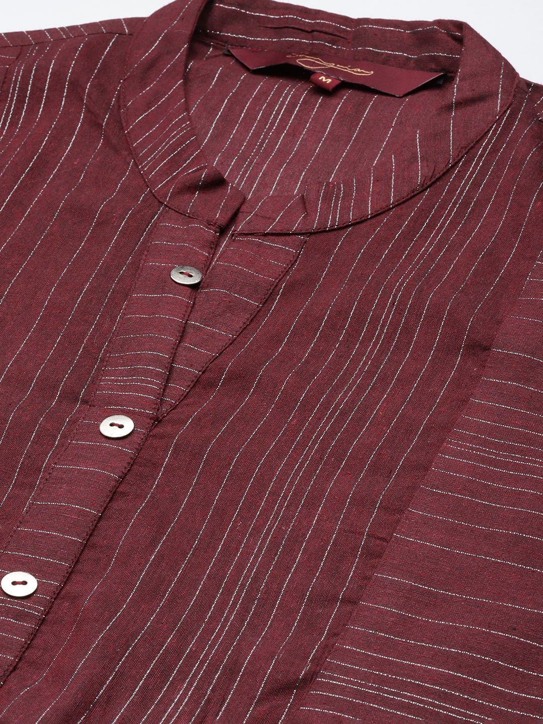Sangria Women Maroon Striped A-Line Kurta - Distacart