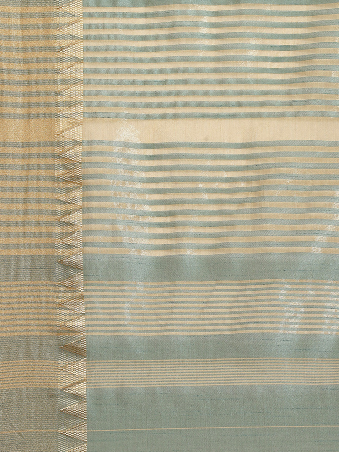 Kalini Green & Golden Solid Woven Design Saree - Distacart