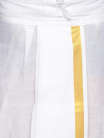 Thumbnail for Sethukrishna Boys Blue & White Pure Cotton Kurta with Dhoti Pants - Distacart