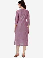 Thumbnail for HERE&NOW Floral Embroidered Thread Work Chanderi Cotton Kurta - Distacart
