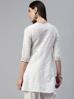 Thumbnail for Kalini Floral Embroidered Chikankari Cotton Kurta - Distacart