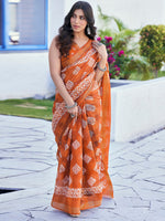 Thumbnail for Kalini Batik Printed Zari Saree - Distacart