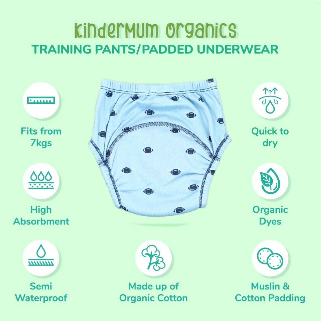 Buy Kindermum Cotton Padded Pull Up Training Pants/ Padded Underwear For  Kids Rugby Sparrow-Set of 2 Pcs Online at Best Price