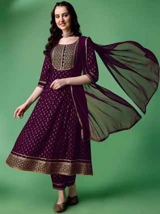 Kalini Woven Design Kurta with Trousers & Dupatta - Distacart
