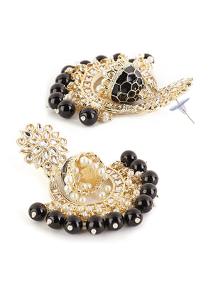 Shining Diva Black Classic Chandbalis Earrings - Distacart