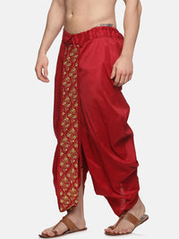 Thumbnail for Sethukrishna Men Maroon Embroidered Dhoti Pant - Distacart