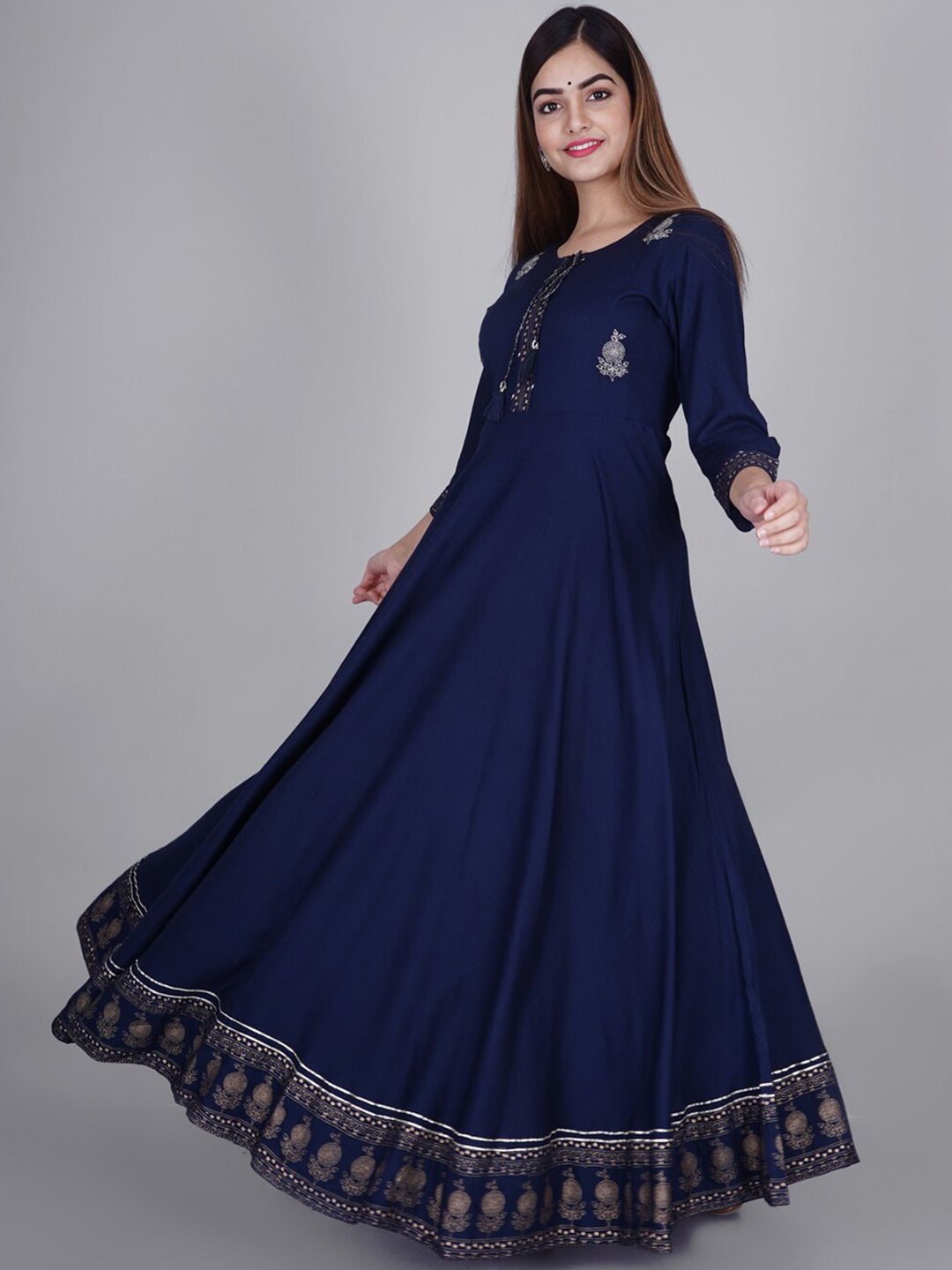 Kalini Women Blue Printed Anarkali Kurta - Distacart