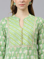 Thumbnail for Khushal K Women Green Ethnic Motifs Printed Kurta with Palazzos & With Dupatta - Distacart