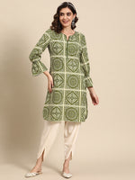 Thumbnail for Sangria Ethnic Motifs Printed Puff Sleeves Kurta with Dhoti Pants - Distacart