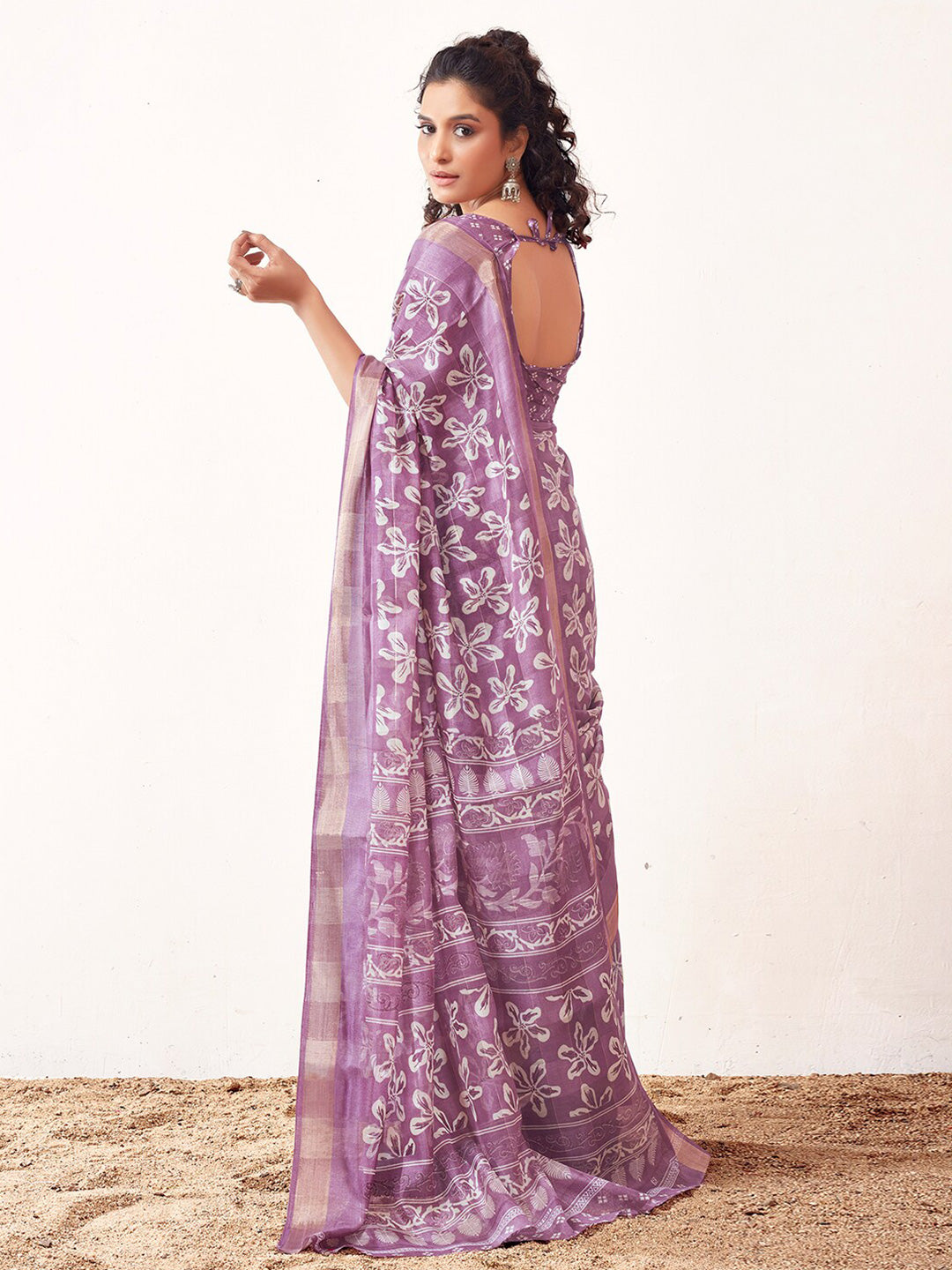 Kalini Floral Printed Zari Saree - Distacart