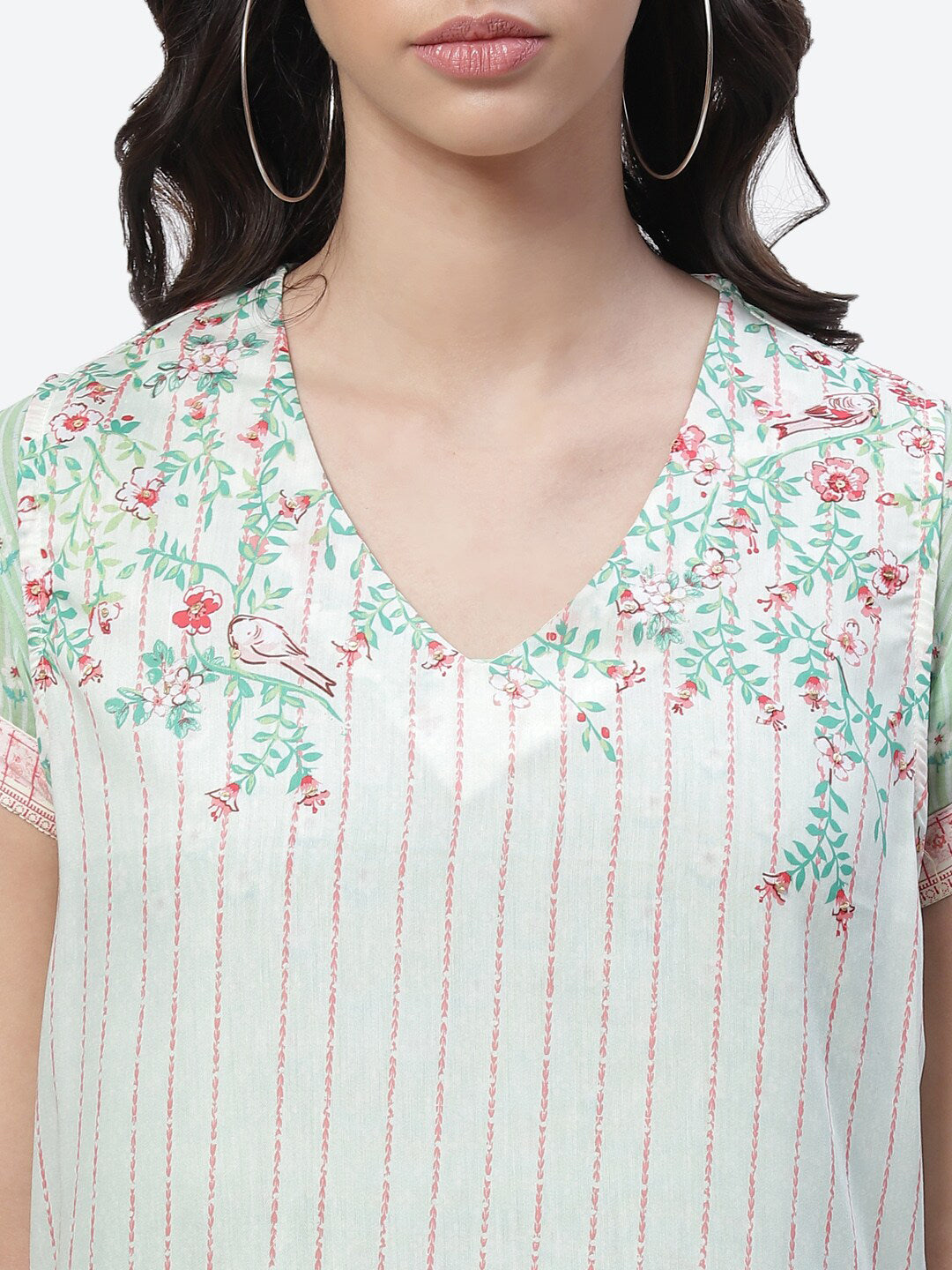 Biba Women Green Floral Anarkali Kurta - Distacart