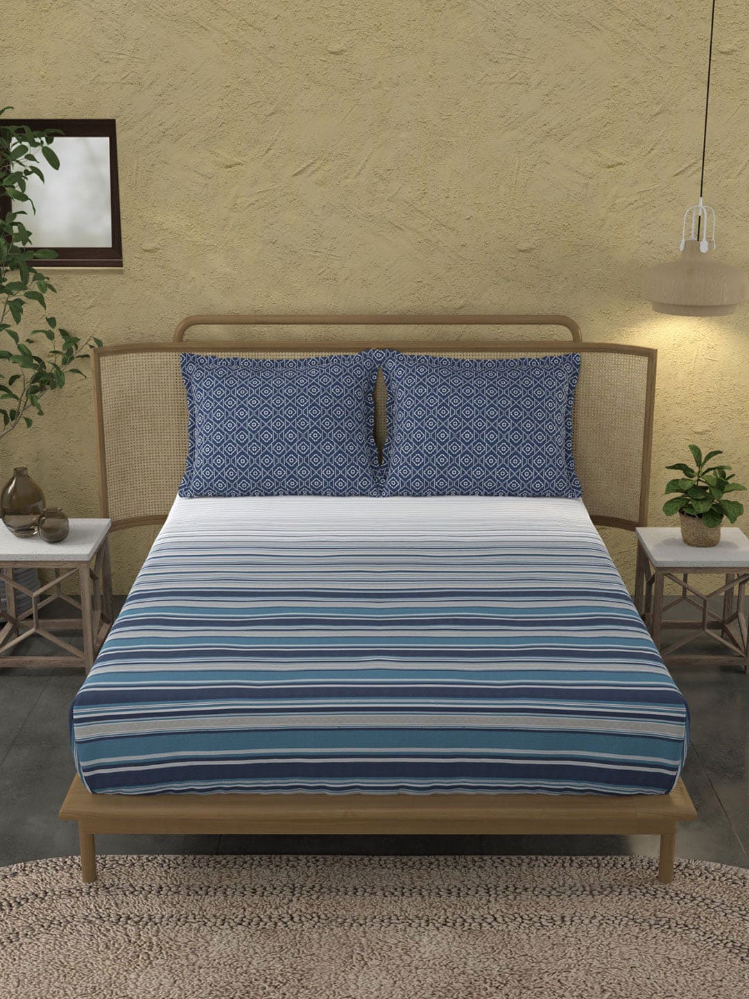 MYTRIDENT Unisex Blue Bedsheets - Distacart