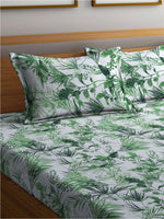 Thumbnail for BOMBAY DYEING Serenita Green & White Floral Cotton 144TC Queen Bedsheet & 2 Pillow Covers - Distacart