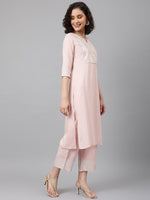 Thumbnail for Khushal K Gotta Patti Notched Neck Kurta with Trousers & Dupatta - Distacart