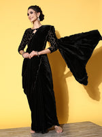 Thumbnail for Mitera Solid Saree with Embroidered border - Distacart