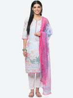 Thumbnail for Biba Women Floral Printed Kurta With Trousers & Dupatta - Distacart